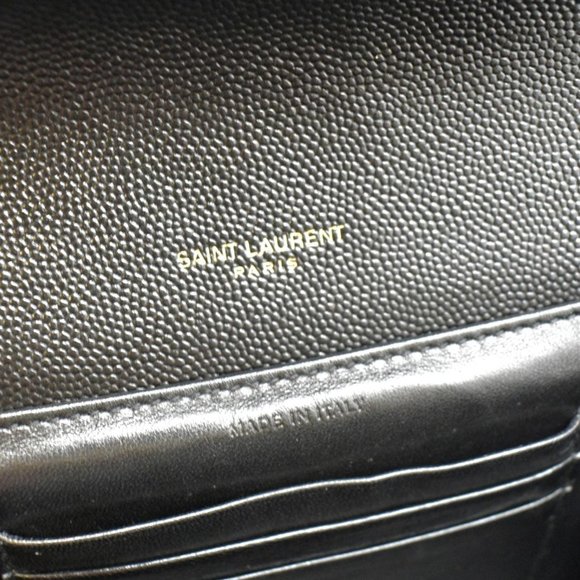 YVES SAINT LAURENT  Cassandra Grain De Poudre Embossed Crossbody Bag Black - Picture 9 of 9